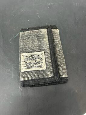 Vintage Levi’s Black Stonewash Denim Jeans Tri-fold Wallet